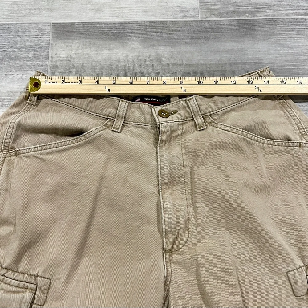 Ralph Lauren Shorts Men Size 31 Tan Vintage Polo Jeans Freighter Cargos Military